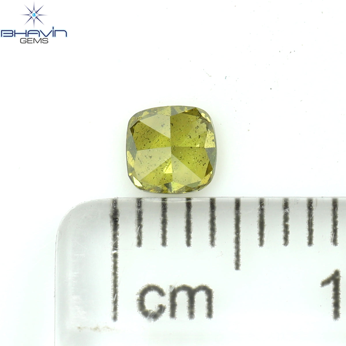 0.26 CT Natural Cushion Diamond Enhanced Yellow Color Clarity SI2 (3.79 MM)
