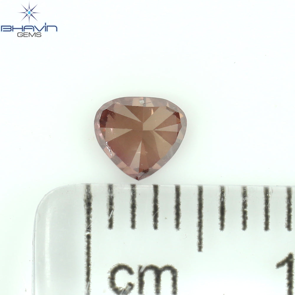 0.27 CT ハートシェイプ エンハンスト ピンク カラー ナチュラル ルース ダイヤモンド SI1 クラリティ (4.20 MM)