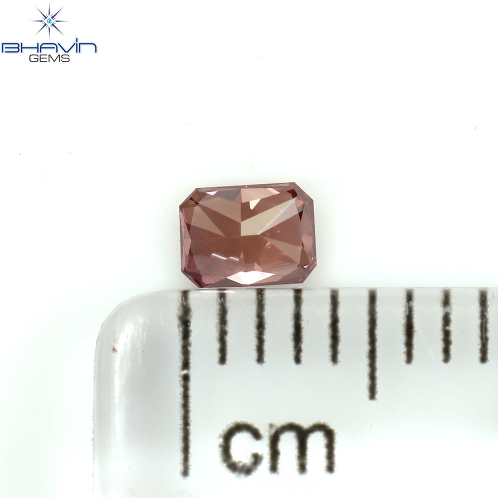 0.15 CT Radiant Shape Natural Diamond Pink Color VS1 Clarity (3.69 MM)