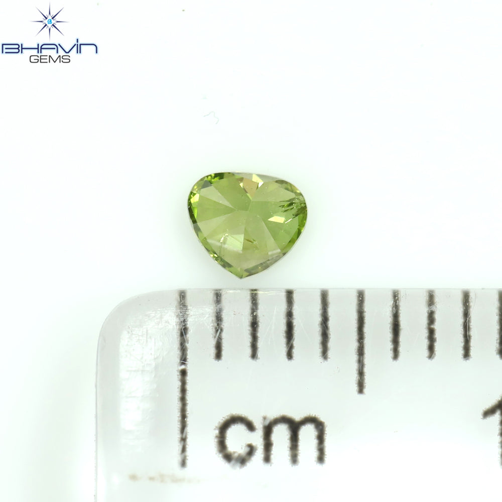 0.12 CT ハートシェイプ エンハンスト グリーン カラー ナチュラル ルース ダイヤモンド SI1 クラリティ (3.43 MM)