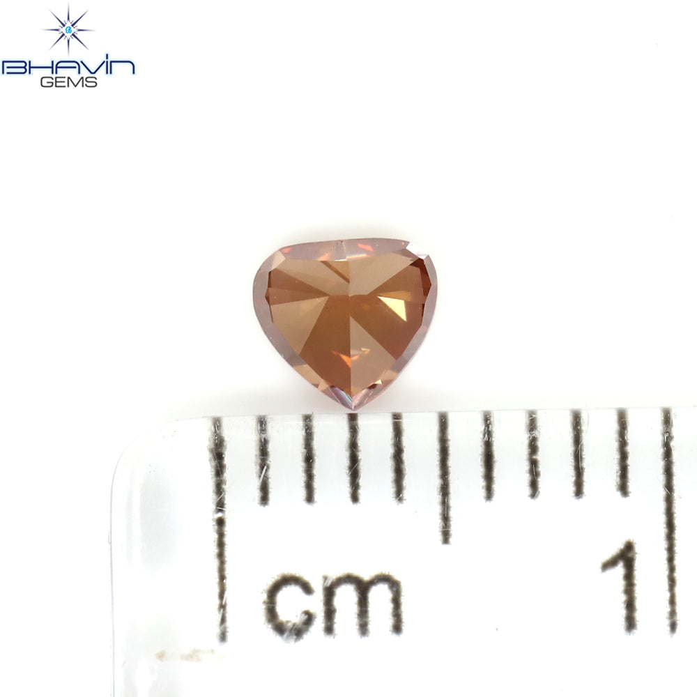 0.28 CT Heart Shape Enhanced Pink Color Natural Loose Diamond VS2 Clarity (4.15 MM)