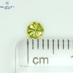 0.15 CT Round Shape Natural Diamond Green Yellow Color SI2 Clarity (3.33 MM)