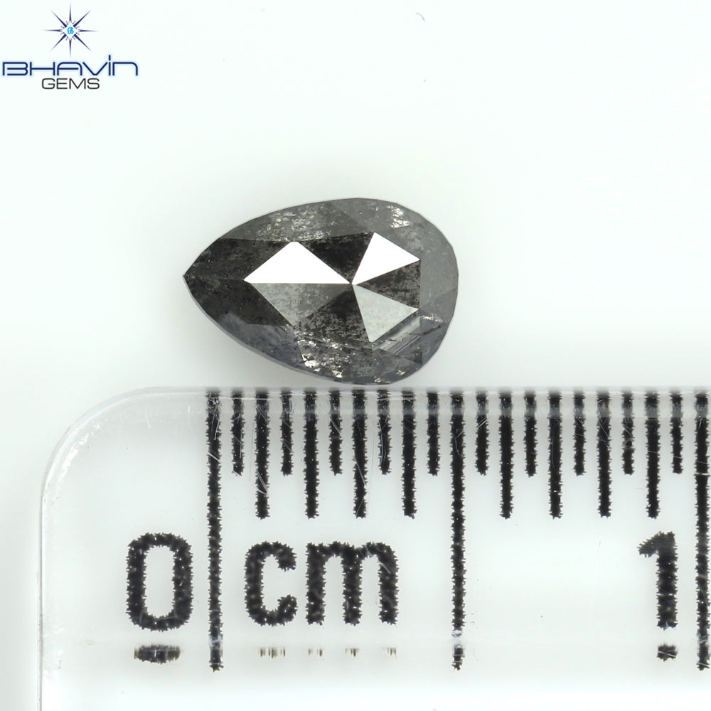 0.42 CT ペアシェイプ ナチュラル ルース ダイヤモンド ソルト アンド ペッパー カラー I3 クラリティ (5.62 MM)