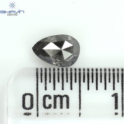 0.42 CT ペアシェイプ ナチュラル ルース ダイヤモンド ソルト アンド ペッパー カラー I3 クラリティ (5.62 MM)