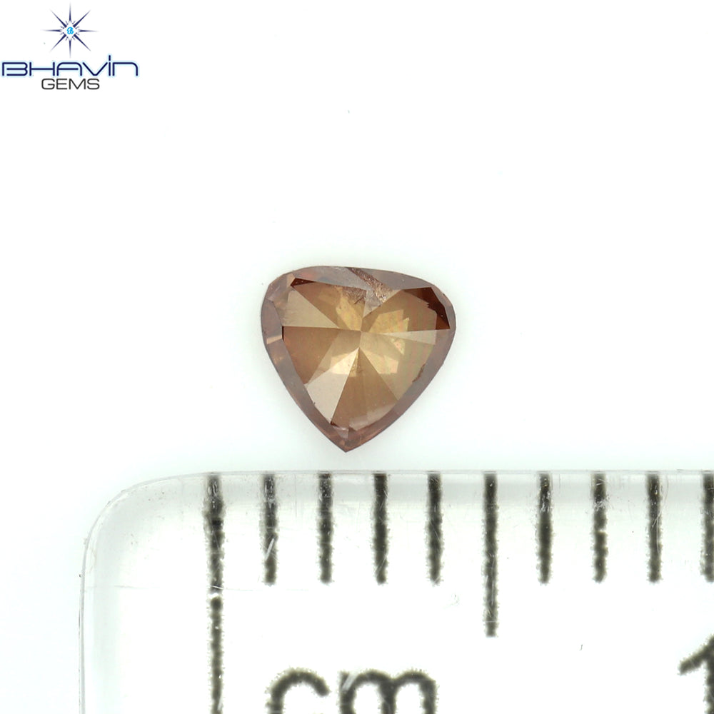 0.15 CT ハートシェイプ エンハンスト ピンク カラー ナチュラル ルース ダイヤモンド SI1 クラリティ (3.58 MM)