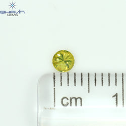 0.13 CT Round Shape Natural Diamond Green Yellow Color SI2 Clarity (3.24 MM)