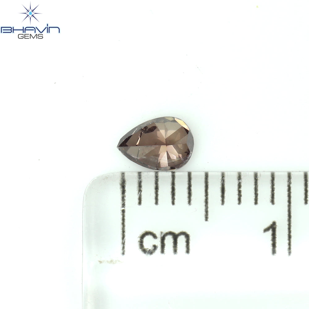 0.22 CT ペアシェイプ ナチュラル ダイヤモンド ピンク カラー I1 クラリティ (4.67 MM)