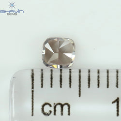 0.25 CT クッションシェイプ 天然ダイヤモンド ピンク(ブラウン) カラー VS2 クラリティ (3.58 MM)