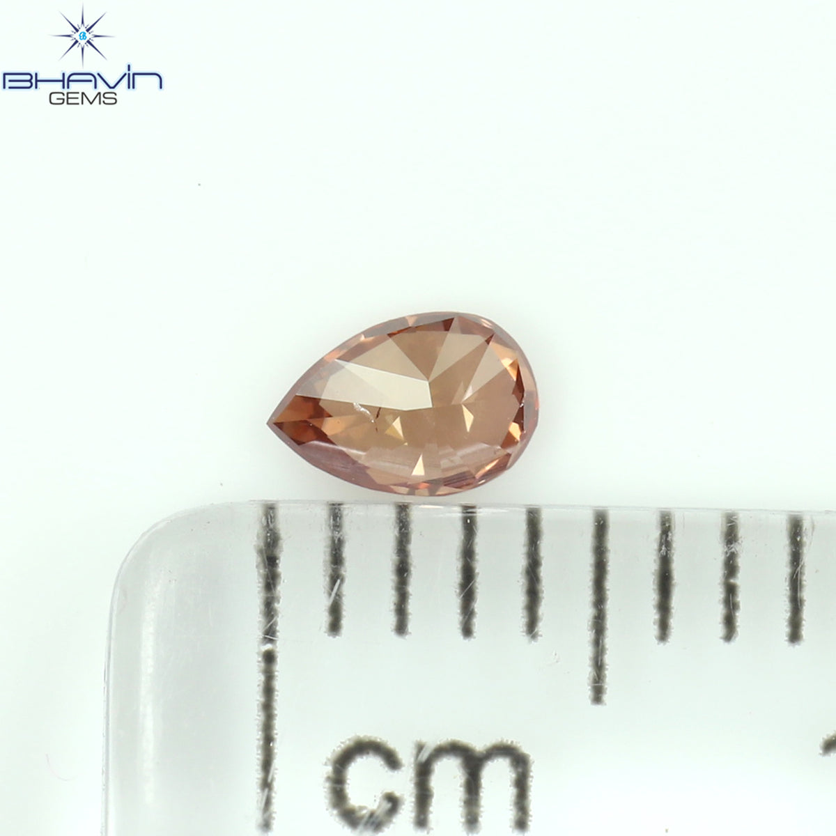 0.14 CT ペアシェイプ ナチュラル ダイヤモンド ピンク色 SI1 クラリティ (4.18 MM)