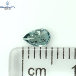 0.22 CT Pear Shape Natural Diamond Blue Color I1 Clarity (4.80 MM)