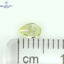0.22 CT ペアシェイプ ナチュラル ダイヤモンド イエロー カラー SI1 クラリティ (4.76 MM)