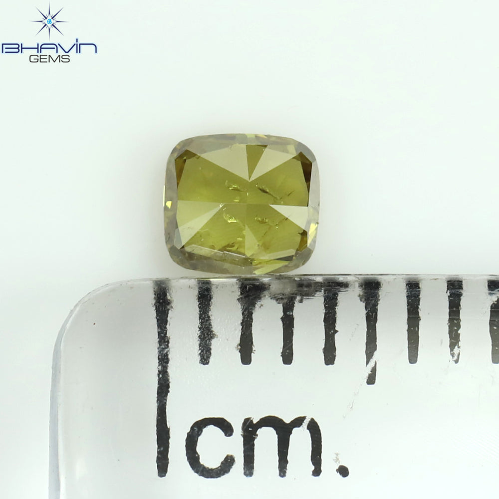 0.26 CT Cushion Shape Natural Diamond Green Color SI2 Clarity (3.80 MM)