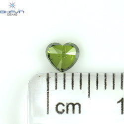 0.30 CT ハート シェイプ ナチュラル ダイヤモンド グリーン カラー SI2 クラリティ (5.67 MM)