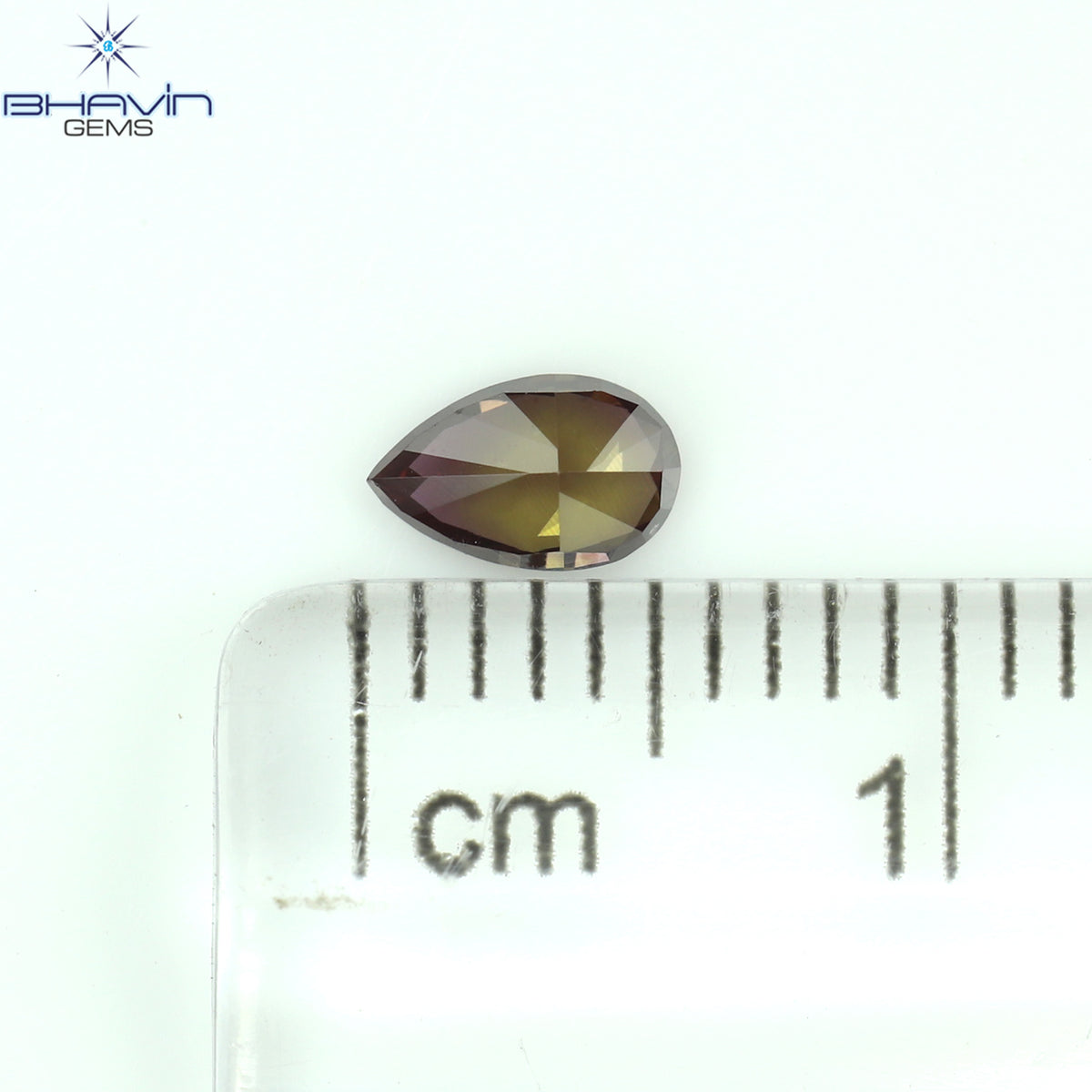 0.32 CT Natural Pear Diamond Enhanced Pink Color Clarity VS1 (5.33 MM)