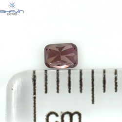 0.09 CT クッション シェイプ ナチュラル ルース ダイヤモンド 強化ピンク色 VS1 クラリティ (2.85 MM)