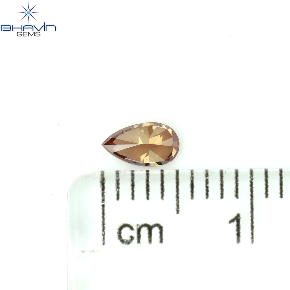 0.24 CT ペアシェイプ ナチュラル ダイヤモンド ピンク色 SI1 クラリティ (5.25 MM)