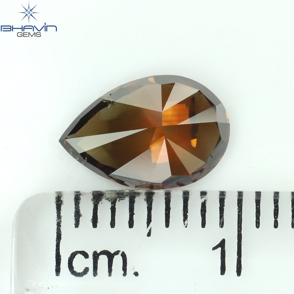 1.39 CT Pear Shape Natural Diamond Red Color SI2 Clarity (9.52 MM)