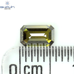 0.53 CT Emerald Shape Natural Diamond Enhanced Green Color VS2 Clarity (5.80 MM)