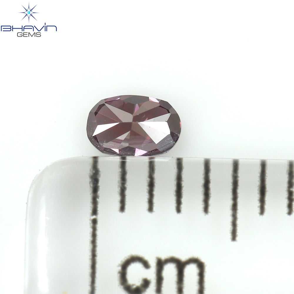 0.10 CT オーバルシェイプ ナチュラル ダイヤモンド 強化ピンク色 VS2 クラリティ (3.44 MM)