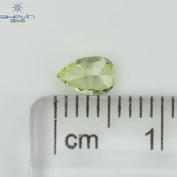 0.38 CT ペアシェイプ ナチュラル ダイヤモンド 緑がかった黄色 VS1 クラリティ (5.55 MM)