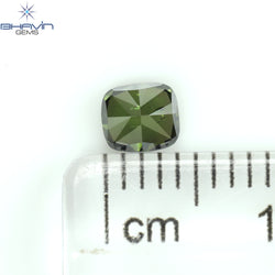 0.37 CT クッション シェイプ ナチュラル ルース ダイヤモンド 強化グリーン カラー SI1 クラリティ (4.33 MM)