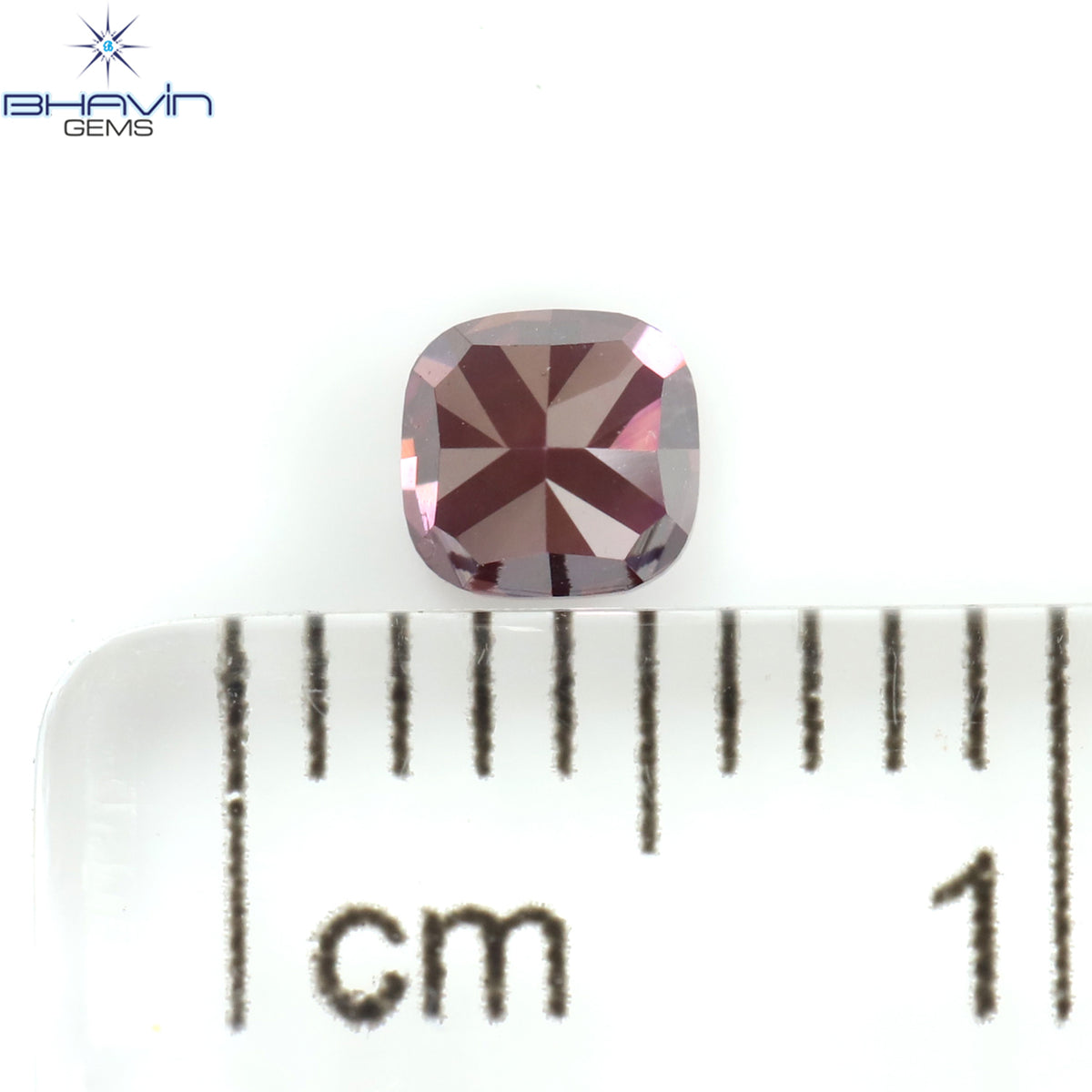0.33 CT Natural Cushion Diamond Enhanced Pink Color Clarity VS1 (3.68 MM)