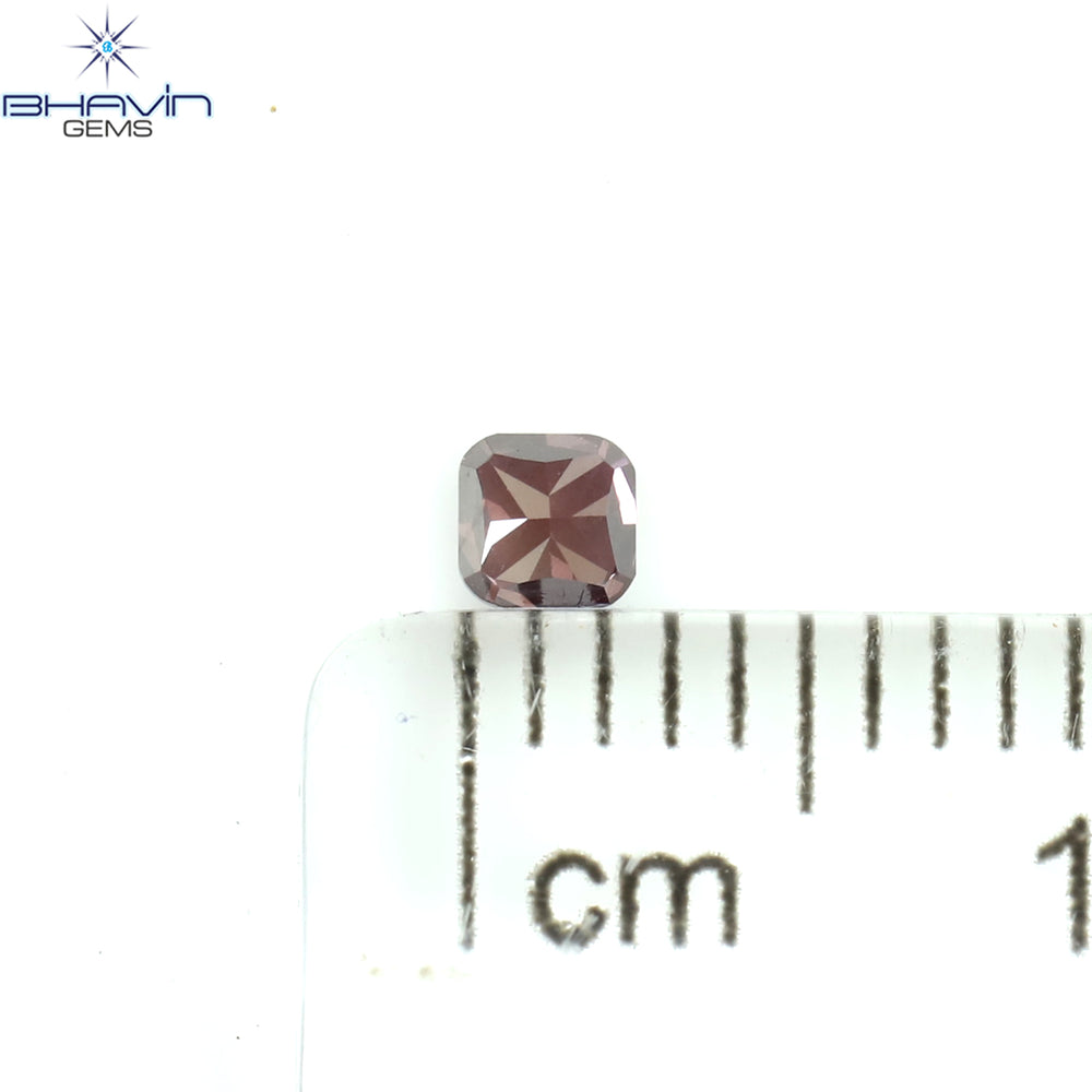 0.12 CT クッション シェイプ ナチュラル ルース ダイヤモンド 強化ピンク色 VS2 クラリティ (2.64 MM)