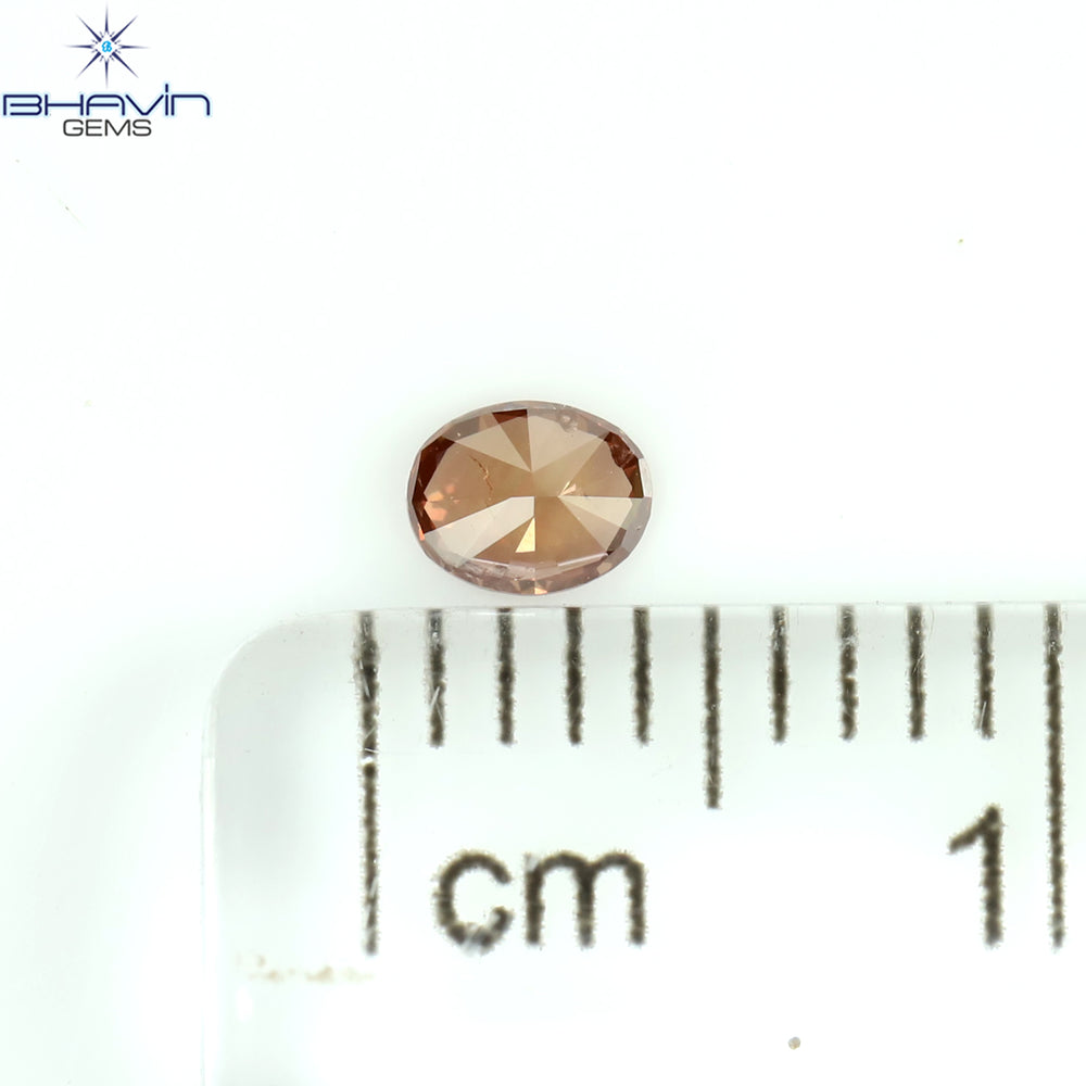 0.12 CT Oval Shape Natural Diamond Enhanced Pink Color SI1 Clarity (3.62 MM)
