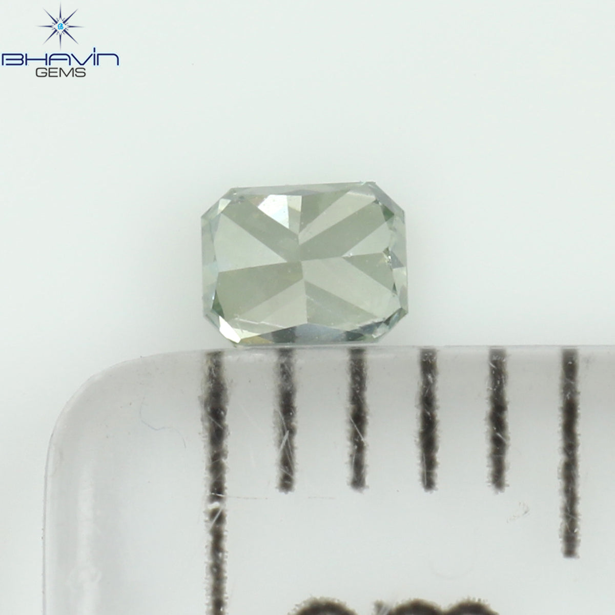 0.10 CT Natural Radiant Diamond Enhanced Bluish Green Color Clarity VS2 (2.93 MM)