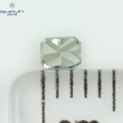 0.10 CT Radiant Shape Natural Diamond Bluish Green Color VS2 Clarity (2.93 MM)