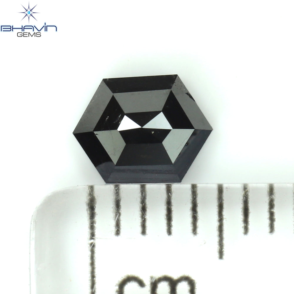 0.50 CT Hexagon Diamond Natural Diamond Black Diamond Clarity Opaque (5.50 MM)