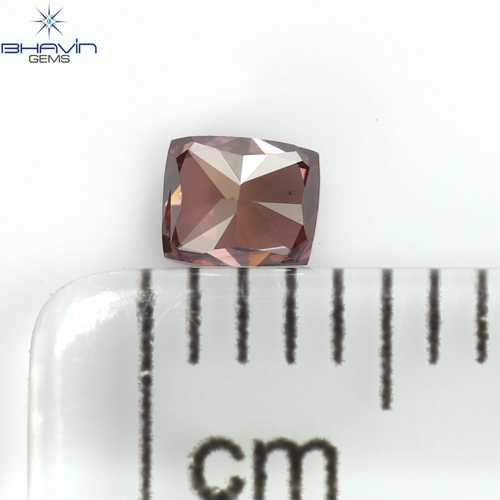 0.17 CT クッション シェイプ ナチュラル ルース ダイヤモンド 強化ピンク色 VS1 クラリティ (3.33 MM)