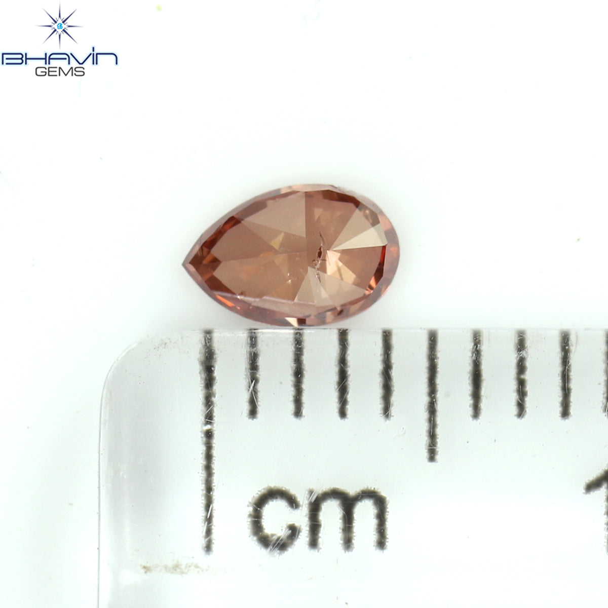 0.23 CT Natural Pear Diamond Enhanced Pink Color Clarity SI2 (4.87 MM)