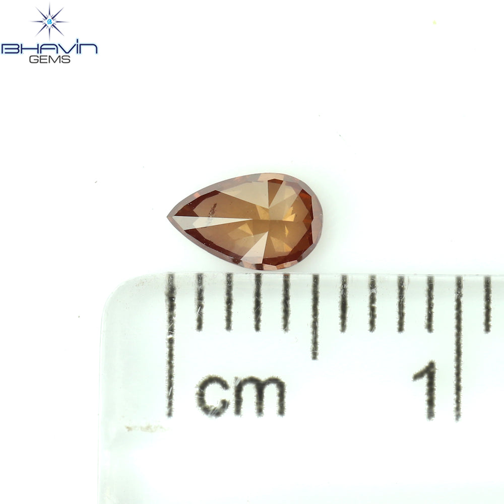 0.30 CT ペアシェイプ ナチュラル ダイヤモンド ピンク色 SI1 クラリティ (5.46 MM)
