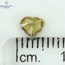 0.37 CT Heart Shape Natural Diamond Orange Yellow Color I1 Clarity (4.90 MM)