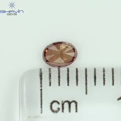 0.14 CT オーバル シェイプ ナチュラル ルース ダイヤモンド ピンク カラー SI1 クラリティ (3.87 MM)
