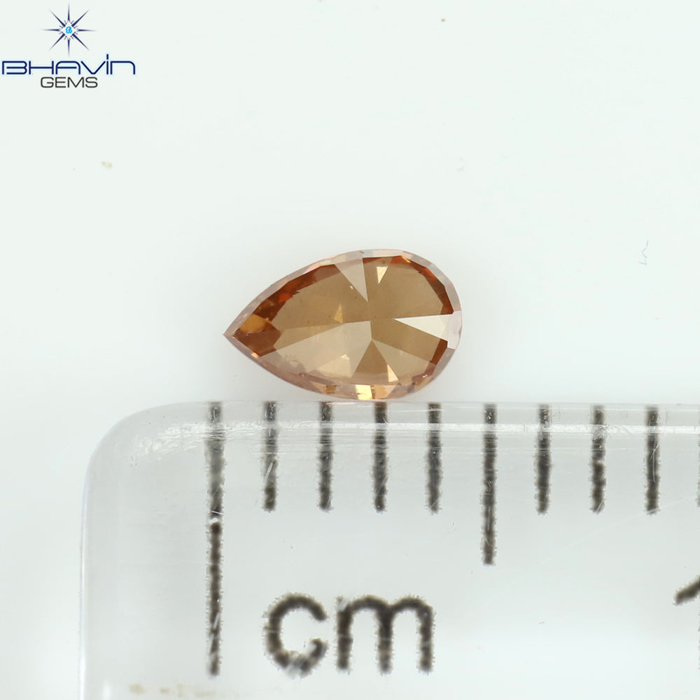0.16 CT Pear Shape Natural Diamond Pink Color SI1 Clarity (4.38 MM)