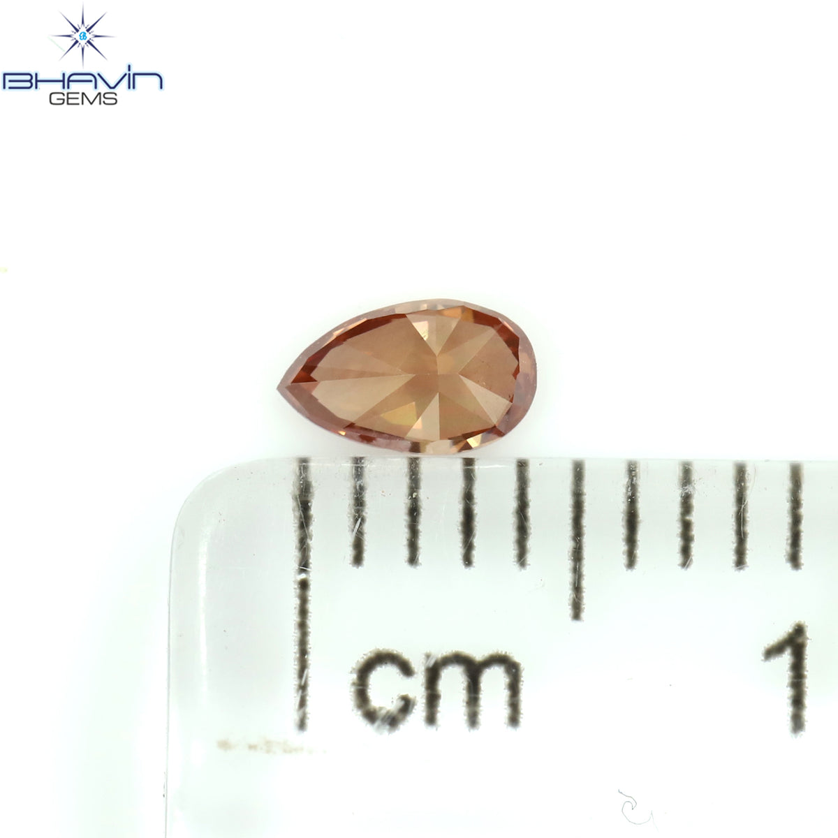 0.18 CT Natural Pear Diamond Enhanced Pink Color Clarity SI1 (4.76 MM)