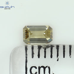 1.51 CT エメラルド シェイプ ナチュラル ダイヤモンド ブラウン カラー SI1 クラリティ (7.30 MM)