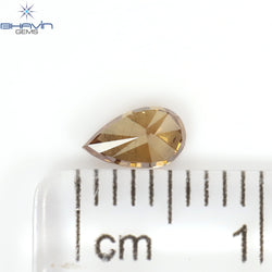 0.35 CT ペアシェイプ ナチュラル ダイヤモンド ピンク オレンジ色 SI1 クラリティ (5.73 MM)