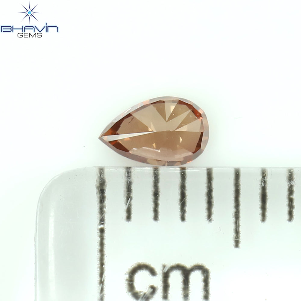 0.14 CT ペアシェイプ ナチュラル ダイヤモンド ピンク色 VS2 クラリティ (4.15 MM)