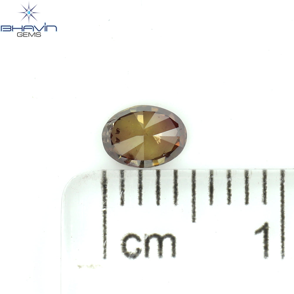 0.31 CT オーバル シェイプ ナチュラル ルース ダイヤモンド ピンク カラー SI1 クラリティ (4.78 MM)