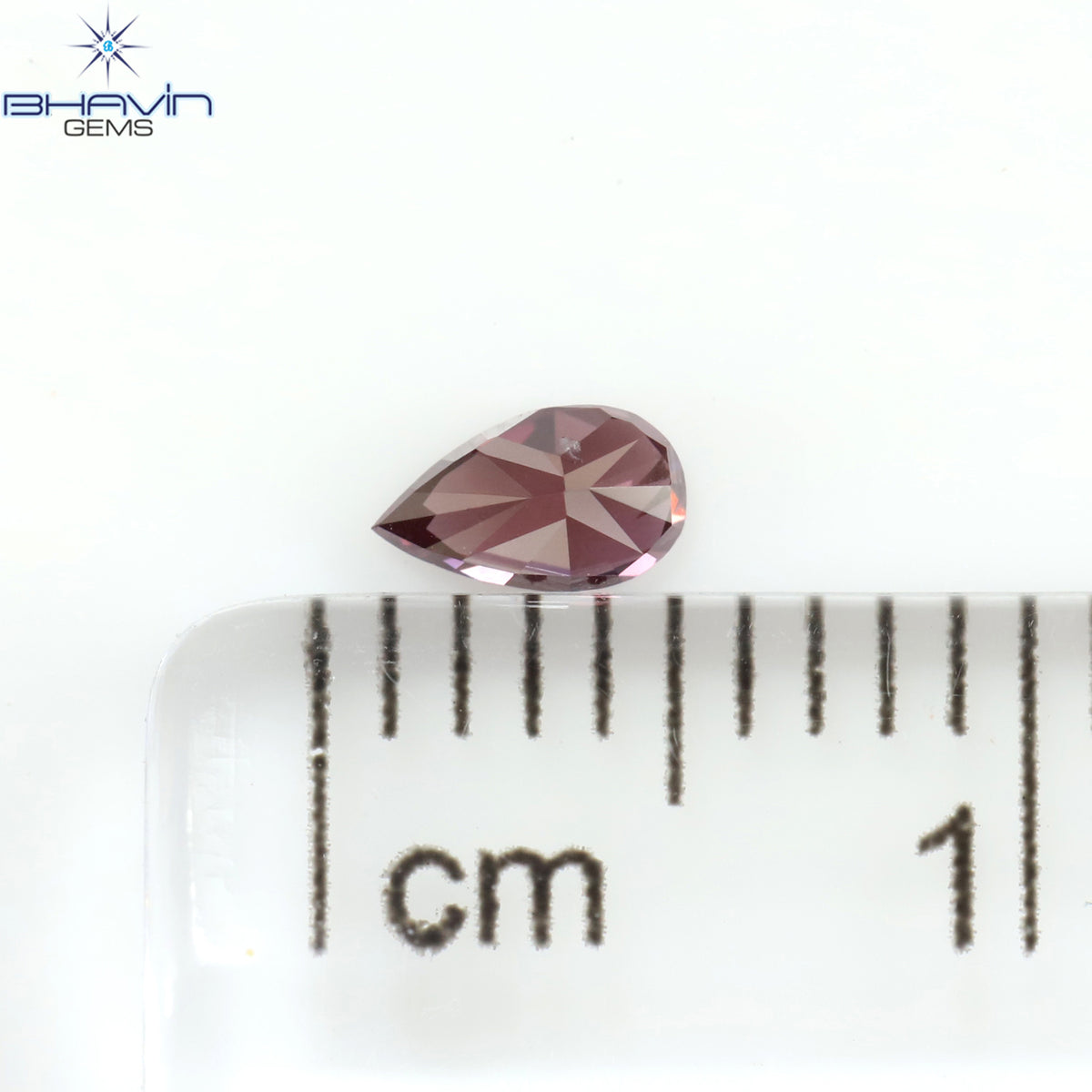 0.17 CT Natural Pear Diamond Enhanced Pink Color Clarity SI1 (4.47 MM)