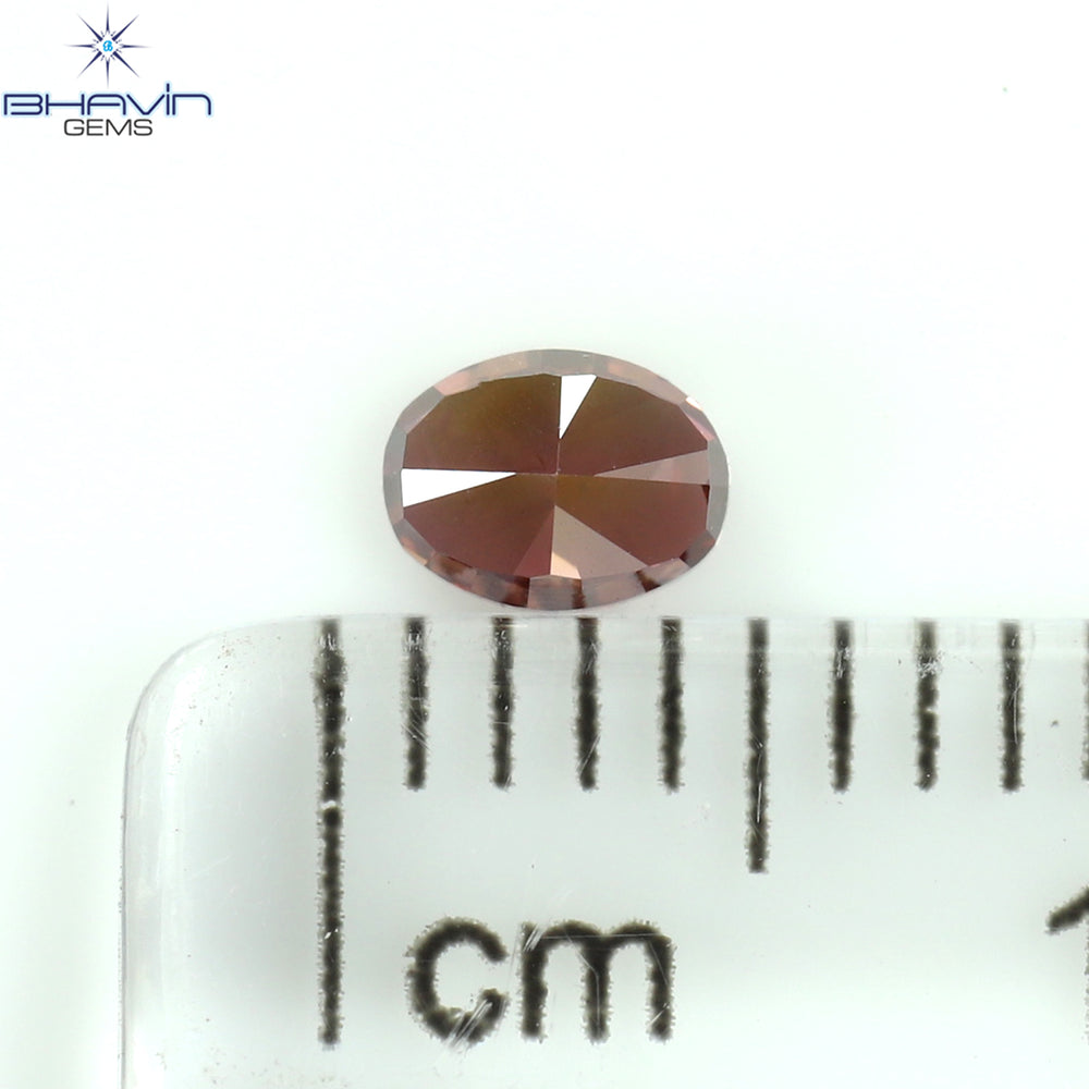0.30 CT オーバル シェイプ ナチュラル ルース ダイヤモンド ピンク色 VS1 クラリティ (4.10 MM)