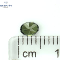 0.24 CT オーバル シェイプ ナチュラル ルース ダイヤモンド グリーン カラー VS2 クラリティ (4.44 MM)