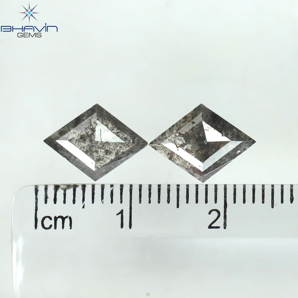 2.35 CT/2 Pcs Kite Diamond Natural Loose Diamond Salt And Pepper Color I3 Clarity (11.38 MM)