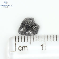 1.07 CT Rough Shape Natural Diamond Salt And Pepper Color I3 Clarity (7.22 MM)