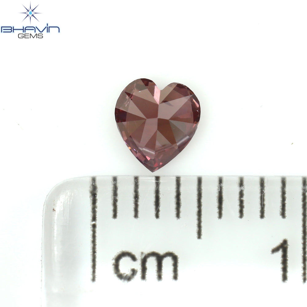 0.27 CT ハート シェイプ ナチュラル ルース ダイヤモンド ピンク色 VS2 クラリティ (4.40 MM)