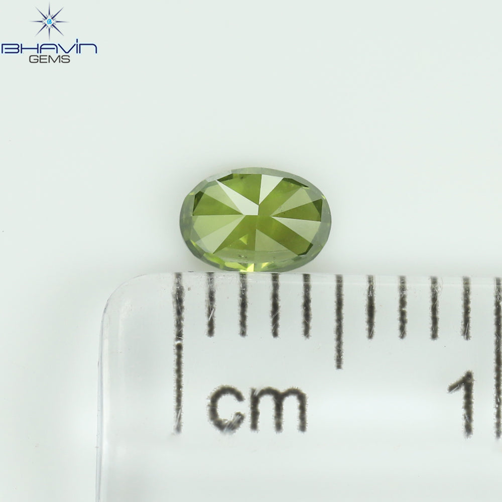 0.25 CT Oval Shape Natural Diamond Green Color SI1 Clarity (4.74 MM)