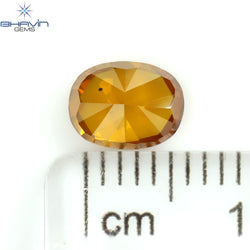 1.03 CT Oval Shape Natural Diamond Orange Yellow Color SI2 Clarity (6.80 MM)